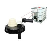 Helilyco Couvercle de réservoir IBC de 163 mm avec connecteur rapide de 25 mm en plastique noir pour le stockage de l'eau pour barils IBC britanniques avec filtre d'aération