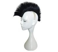 Helilyco Décoration de casque de moto pour perruque ou peigne à coq - 30 x 10 cm - Accessoire en PET résistant aux intempéries - Casque intégral tout-terrain - Jaune/rose/noir