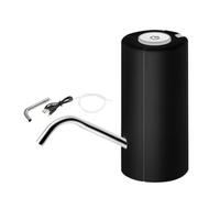 Helilyco Distributeur d'eau électrique à pompe rechargeable par USB, dispositif d'aspiration automatique 5C20L, portable pour PP et acier inoxydable, noir/blanc