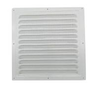 Helilyco Grille d'aération carrée en métal blanc avec persiennes pour mur et plafond 250 mm
