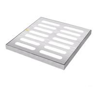 Helilyco Grille de vidange carrée avec cadre en acier inoxydable 150 x 150 mm pour jardin, terrasse, garage, système d'évacuation de l'eau de pluie (300 x 300 mm)