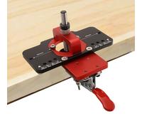 Helilyco Guide de perçage de charnière de 35 mm avec ouvre-trou de 35 mm, foret de 2 mm pour installation de porte, rouge pour noir