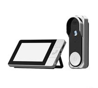 Helilyco HD 1080P Sonnette vidéo sans fil avec moniteur de 4,3 pouces, conversation bidirectionnelle et étanche IP65 pour caméra de porte pour maison d'appartement