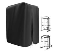Helilyco Housse de protection pour rack de gym avec fermeture éclair, tissu Oxford anti-poussière et cage d'haltérophilie, fond réglable 119 x 175 x 213 cm, noir