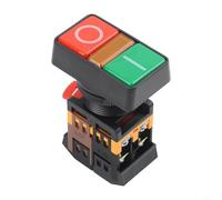 Helilyco Interrupteur à double bouton-poussoir lumineux rouge vert 660 V AC IP40 pour protection boîtier ABS à large température pour automatisation d'usine (PPBB-30N)