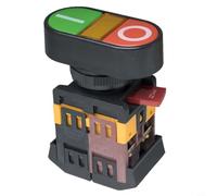 Helilyco Interrupteur à double bouton-poussoir lumineux rouge vert 660 V AC IP40 pour protection boîtier ABS large température pour automatisation d'usine (APBB-22 et 25N)