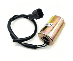 Helilyco Jaune 24 V pour bobine de solénoïde Pilot Lock | Pour pelle SH120 200 240 350, aluminium pour boom de soupape hydraulique et contrôle de godet
