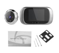 Helilyco Judas numérique pour porte avec écran LCD de 2,8", objectif grand angle de 90 degrés, capture de photos et intégré pour mémoire de sécurité à domicile Argenté