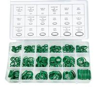 Helilyco Kit de joints d'étanchéité AC 270 pièces, 18 tailles vert HNBR pour compresseur et plomberie, ensemble de joints dans un étui refermable
