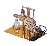 Helilyco Kit de modèle de moteur monocylindre à air chaud pour l'éducation physique et scientifique, démonstration de moteur à combustion externe en métal avec volant d'inertie, enseignement des