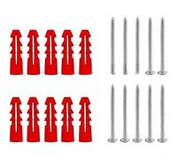 Helilyco Kit de vis d'expansion autotaraudeuses, 10 pièces d'ancrage pour cloison sèche avec tête encastrée, fixation murale solide en plastique, pour une installation facile à tête ronde, métal et