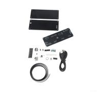 Helilyco Kit d'horloge numérique SMD à LED en treillis CC 5 V à monter soi-même avec affichage de la température Thermistance, boîtier en acrylique, bleu électronique (vert)