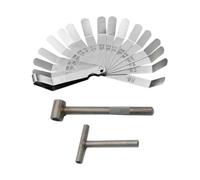 Helilyco Kit d'outils de réglage de soupape de moteur de moto avec jauge d'épaisseur en acier inoxydable 16 lames (0.-0020 pouce) et jeu de clés pour l'entretien de moto