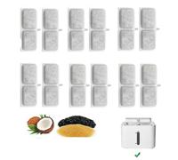 Helilyco Lot de 10 distributeurs d'eau pour animaux de compagnie en coton avec charbon actif, pour éléments de rechange pour eau potable propre, blanc, 12 x 5,5 cm