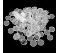 Helilyco Lot de 100 porte-pièces ronds en plastique transparent de 33 mm pour rangement et présentation de médailles, jetons, lingots commémoratifs