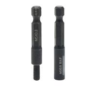 Helilyco Lot de 2 adaptateurs de douille auto-taraudeuses M5 x 0,8/4 mm x 0,7 avec écrous hexagonaux ou boulons de suspension, acier au chrome vanadium, noir