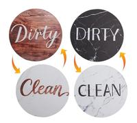 Helilyco Lot de 2 aimants de lave-vaisselle de 9 cm, indicateur « Clean Dirty », panneaux double face pour organiser la cuisine et prévenir -, 8,9 x 8,9 cm