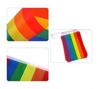 Helilyco Lot de 2 bannières arc-en-ciel Pride 40 drapeaux sur 2 bannières pour festival LGBT Décoration de fête Intérieur et extérieur Fanions en polyester imperméable