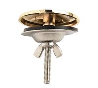 Helilyco Lot de 2 cache-trous d'évier de cuisine en acier inoxydable pour trous de 12 à 49 mm, en alliage de zinc avec joint d'étanchéité étanche, finition brossée en or/gris/bronze