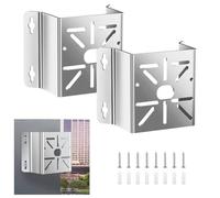 Helilyco Lot de 2 supports de fixation en acier inoxydable 304 pour caméra Hikvision, pour poteau mural d'angle robuste, 135 x 110 x 75 mm, argenté