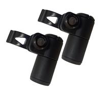 Helilyco Lot de 2 verrous externes en alliage d'aluminium pour bâtons de randonnée 14 mm/16 mm/18 mm, pince en plastique, réglage de la marche et de l'escalade, noir