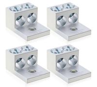 Helilyco Lot de 4 bornes de mise à la terre en aluminium à 2 trous, conductivité et résistance supérieures, cosses de connexion électrique