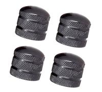 Helilyco Lot de 4 boutons de contrôle du volume et de la tonalité plaqués argent/or/noir pour guitare électrique et basse, accessoires de guitare en métal