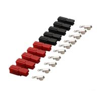 Helilyco Lot de 5 paires de connecteurs de batterie 45 A 600 V Rouge/noir | 45 A 600 V, code couleur rouge noir, design à déconnexion rapide, contacts en cuivre plaqué argent