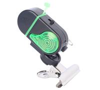 Helilyco Lot de 6 détecteurs de touche de pêche avec lumière LED et son 80 dB, tige d'indicateurs à clip en métal ABS, vert double flash en plastique vert