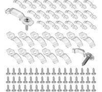 Helilyco Lot de clips de fixation et vis pour bande LED - Supports de montage en plastique transparent compatibles avec les lumières de 8 mm, 9 mm, 10 mm - Supports robustes - Installation intérieure