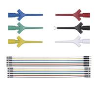 Helilyco Lot de pinces de test IC avec fils en silicone pour multimètre et analyseur logique, 6 clips et 12 câbles, couleur pack