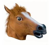 Helilyco Masque humoristique en forme de tête de cheval pour fêtes costumées, coiffe d'animal en vinyle respirant pour adultes et enfants (tête de vache)