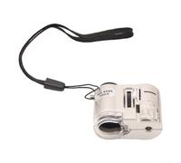 Helilyco Microscope portable Loupe de poche avec lumière LED Outil de détection de contrefaçon UV Argenté 100 x
