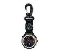 Helilyco Minuteur de poche numérique avec boussole et cordon, bouton silencieux, montre compte à rebours pour camping, randonnée, activités sportives - Bleu (olive)