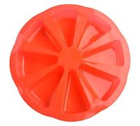 Helilyco Moule à pizza triangulaire en silicone à 8 cavités pour gâteaux, desserts, chocolats et moules - Passe au four, au micro-ondes et au lave-vaisselle - Vert/rouge