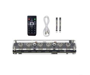 Helilyco Nixie Tube de base d'horloge avancée IN-8 tubes, comprend des écrans côlons, télécommande, éclairage LED réglable, alimenté par USB