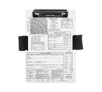 Helilyco Pilot Genouillère en aluminium avec clip et bande élastique pour écrire des données de vol, modèle IFR VFR, noir