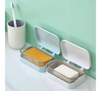 Helilyco Porte-savon en plastique avec design creux amovible pour salle de bain, douche, cuisine | Grand porte-savon drainable pour la maison et les voyages (blanc)