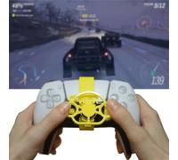 Helilyco Pour volant compact imprimé en 3D pour mini volant de course, matériau contrôleur de jeu réaliste pour jeu dynamique, accessoire de simulation portable 25,4 x 16,5 x 17,8 cm, jaune
