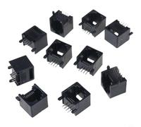 Helilyco Prise RJ45 Jack 8P8C PCB Mount Socket Ethernet Port Femelle (Noir)