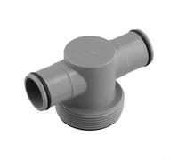 Helilyco Raccord de tuyau en T pour piscine Intex et Pools, adaptateur de pompe de filtre à sable de 3,8 cm à 3,2 cm, partie de piscine en plastique gris