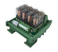 Helilyco Relais 4 canaux, relais KP-4L-24V-C1 avec ouverture bidirectionnelle et fermeture bidirectionnelle, carte d'isolation PLC, pour montage sur rail DIN (DC12 V)
