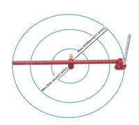 Helilyco Rotation à 360 degrés pour boussole avec broche centrale en laiton | Rotation fluide à 360 degrés, rayon réglable de 36,5 à 300 mm, construction en alliage d'aluminium, couleur rouge