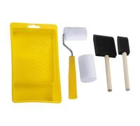 Helilyco Rouleau de peinture en mousse de 5,1 cm avec plateau, bords et petites retouches, compatible avec les peintures à base d'eau et d'huile, poignée et rouleaux de recharge