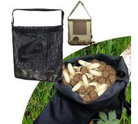 Helilyco Sac de cueillette de champignons en maille respirante, sac à dos de récolte en polyester avec poche de rangement, équipement de chasse léger, noir