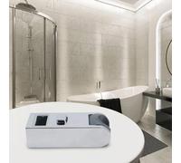 Helilyco Support de pommeau de douche carré réglable, pour support chromé rotatif à 360° avec coussinet en résine, installation sans perçage 30 x 15 mm et curseurs 30 x 18 mm
