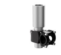 Helilyco Support en alliage d'aluminium pour mini tuyau résistant à la rouille pour caravane, camping-car, bateau, toit d'antenne satellite, gris et noir