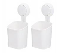 Helilyco Support mural pour brosse à dents et dentifrice de grande capacité, sans perçage, boîte de rangement en ABS, 13 x 10,5 x 9 cm, blanc