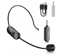 Helilyco Système de microphone sans fil 2,4 G, 48,8 m pour portée, microphone à condensateur cardioïde avec récepteur pour enseignement, discours, yoga, podcasting
