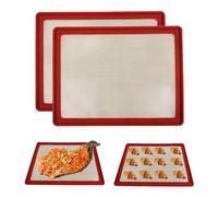 Helilyco Tapis de cuisson en silicone avec cadre en métal Noir 42 x 32 cm